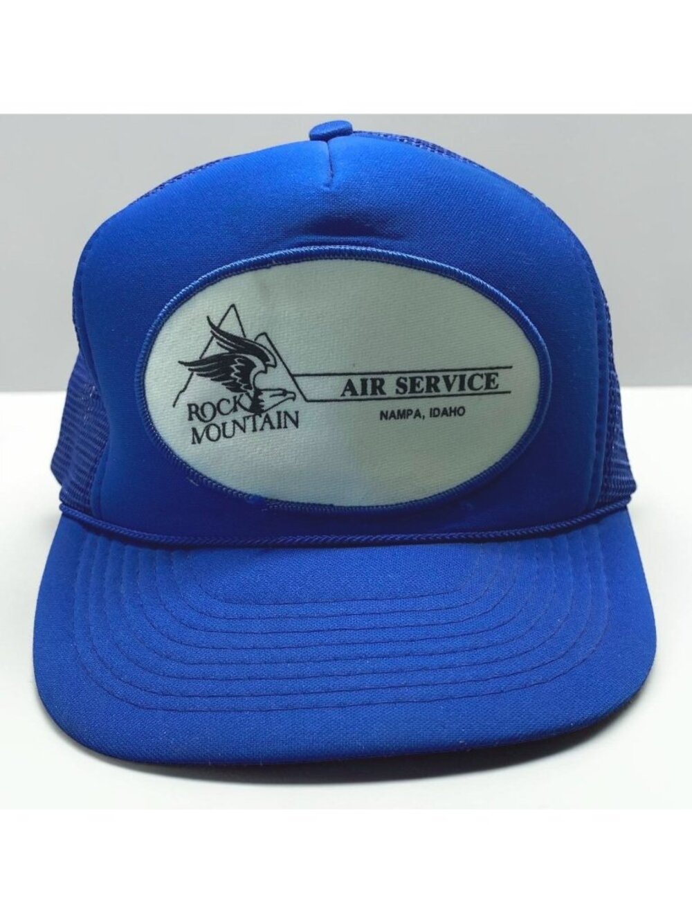 Blue Otto Cap Trucker Hat Rocky Mountain Air Service Retro Snapback Nampa Idaho